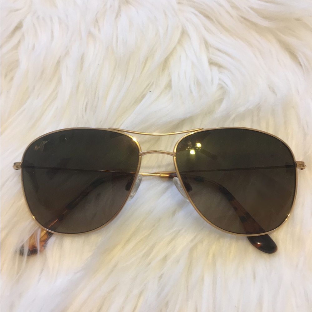 Maui Jim Gold Cliff House 59mm Aviator Sunglasses